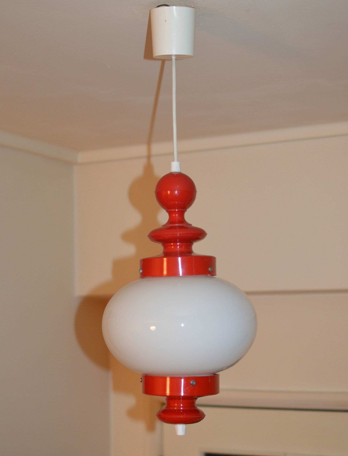 Vintage Lamp Space Age Midcentury Pop Opaline Glass photo for sale
