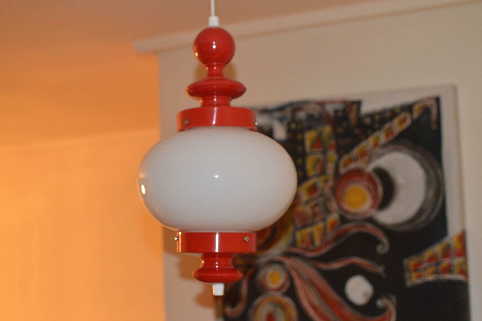 photo furniture Vintage Lamp Space Age Midcentury Pop Opaline Glass