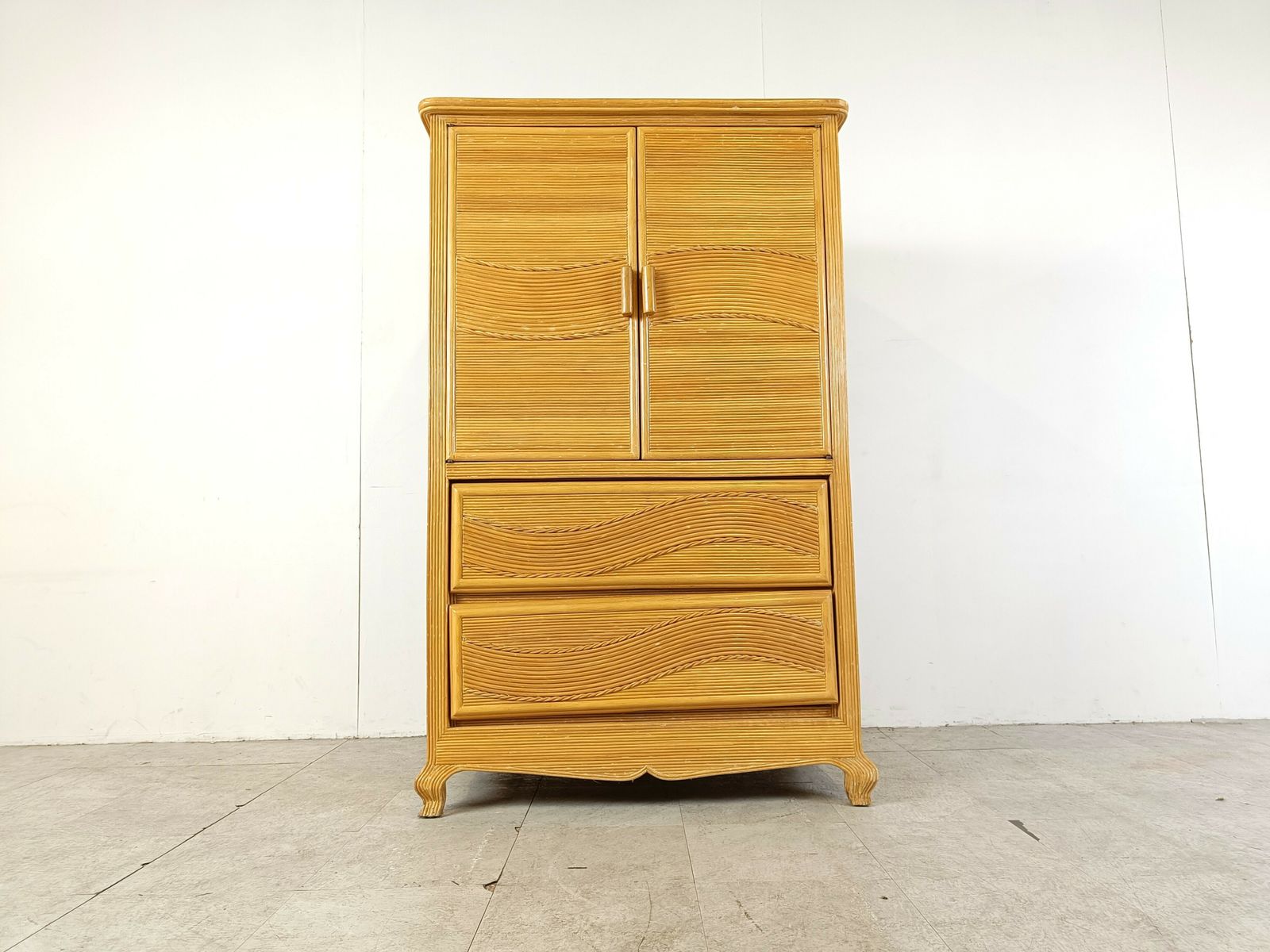 Vintage Pencil Reed Cabinet, 1970s photo for sale