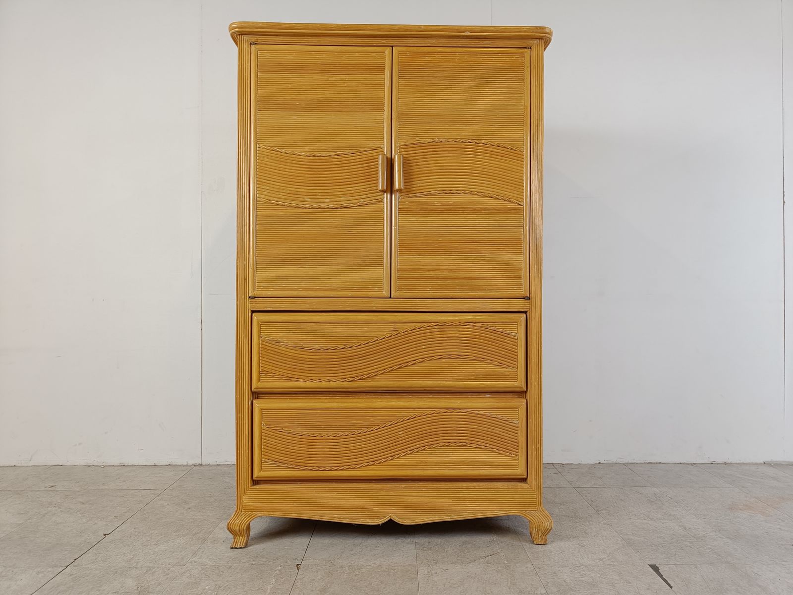 Vintage Pencil Reed Cabinet, 1970s photo vintage