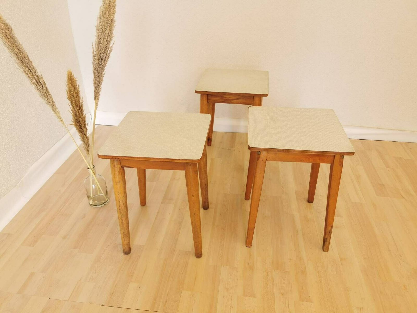1 Of 3 Wooden Vintage Stool / Made In 1970s, Yugoslavia / Small Chair / Mid Century Coffee Table / Decorative Stool / Mcm Home Decor / photo furniture