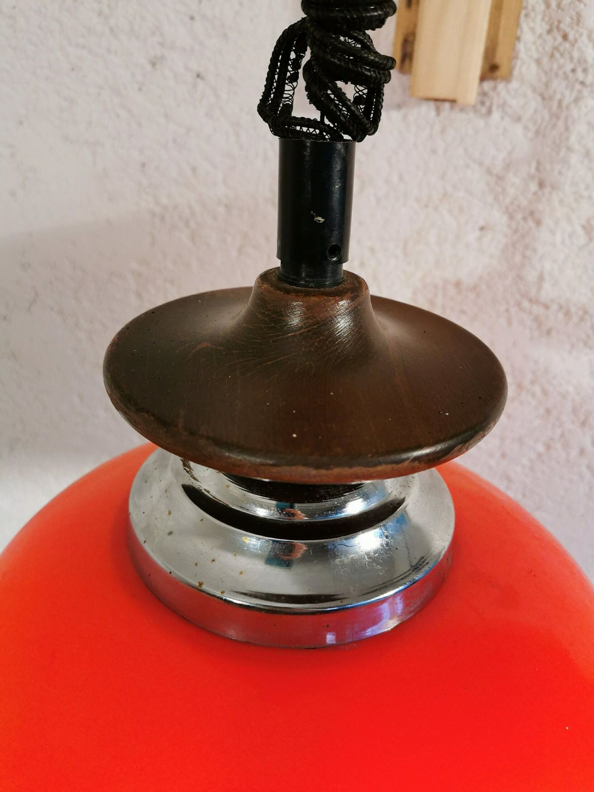 Vintage Pendant Retro Lamp / Mid Century / Yugoslavia / Vintage Ceiling Lamp / Orange Lamp / Made In Yugoslavia photo buy