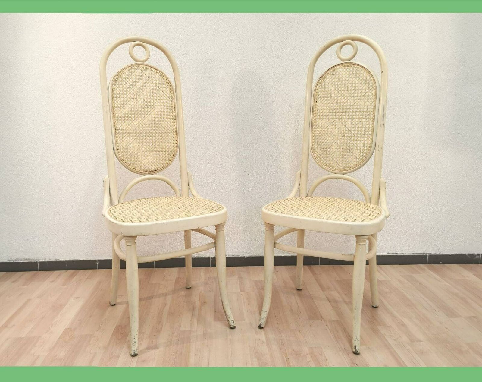 1 Of 1 Vintage Dining Chairs / Thonet / Bentwood / High Back Chair / Made In Yugoslavia / Cane / Wicker / Retro White Chair / 1970 / Rattan