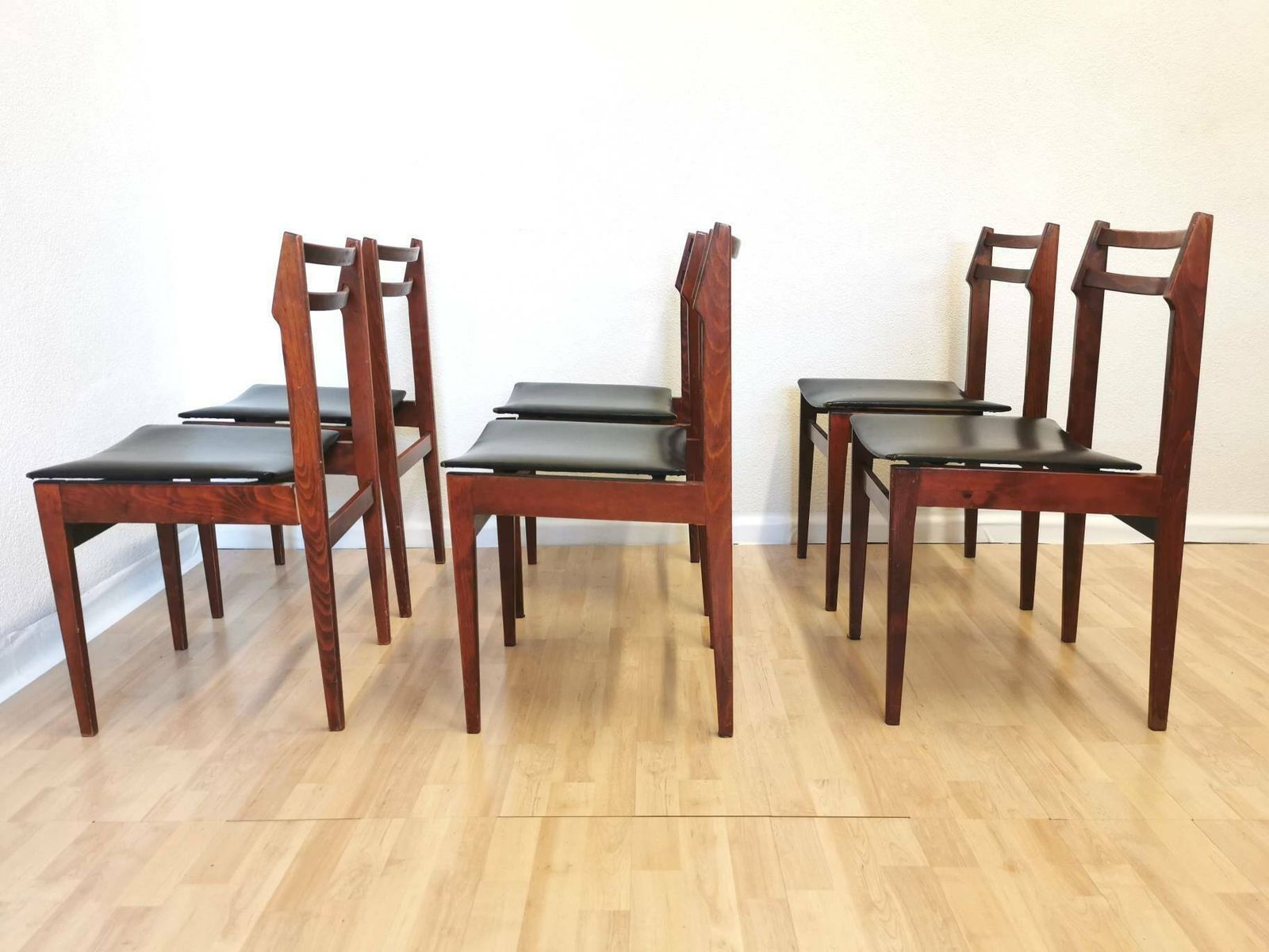 Set Of 6 Vintage Wooden Dining Chairs / Designed By Branko Ursic For Stol Kamnik / 1970s, Yugoslavia / Model 2087 / Minimalistic Scandinavian photo furniture