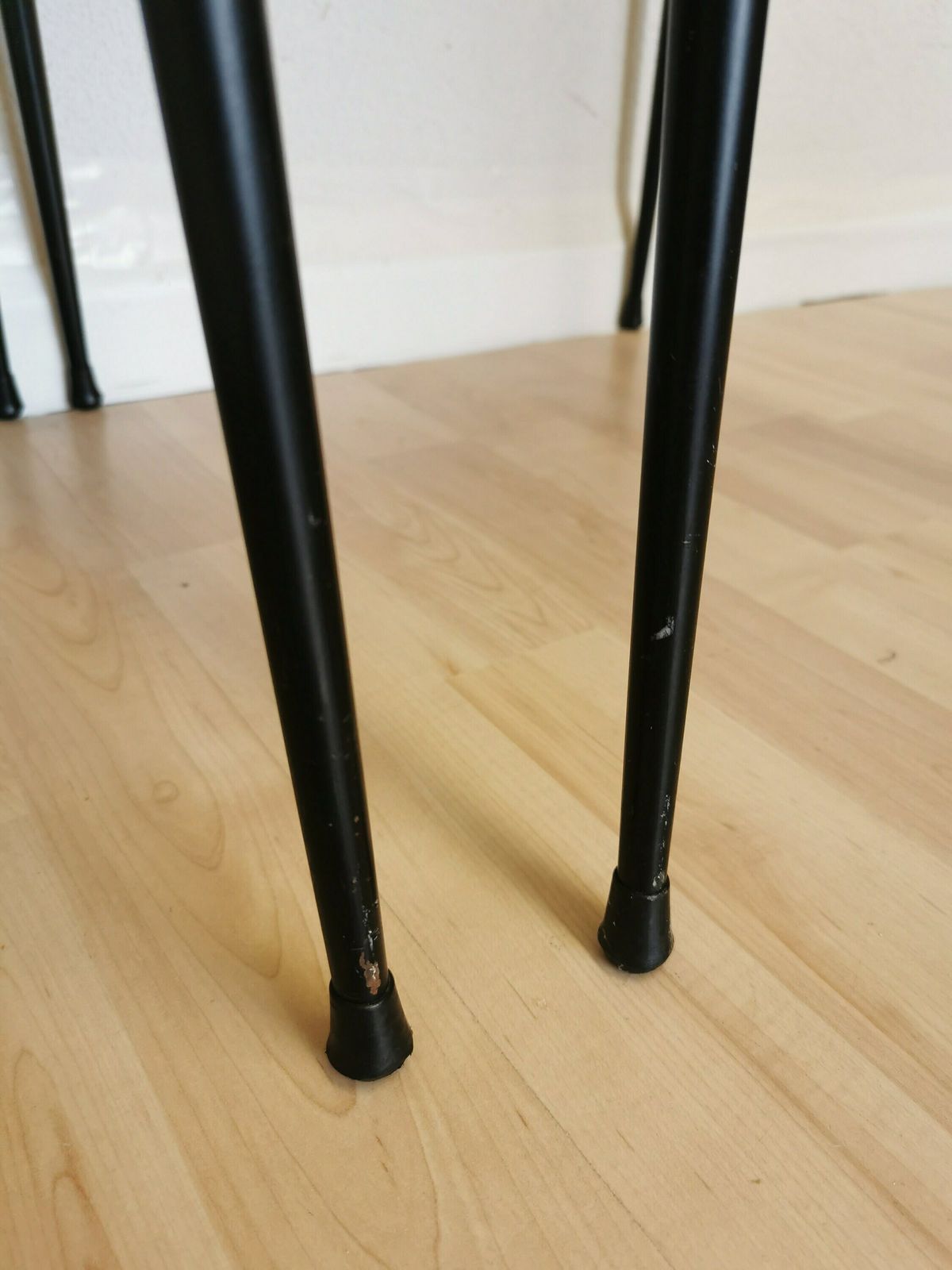 photo for sale Set Of 4 Vintage Dine Chairs Made In Italy In The 1970s / Mid Century Outdoor Or Indoor Dining Chairs From Metal And Plastic In Rattan Look