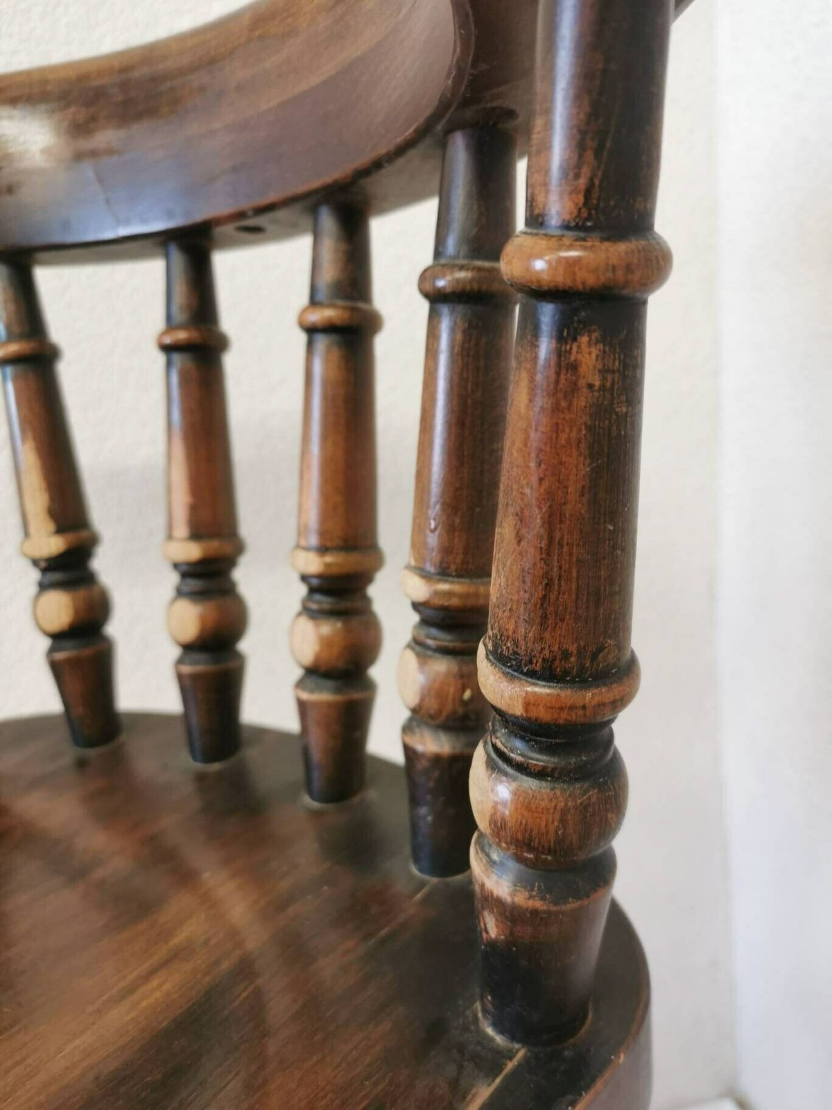 photo furniture Vintage Wooden Bar Chair / 1970s Yugoslavia / Mid Century Farmhouse High Stool / Kitchen Island Chair With Patina / Carved Wood Details