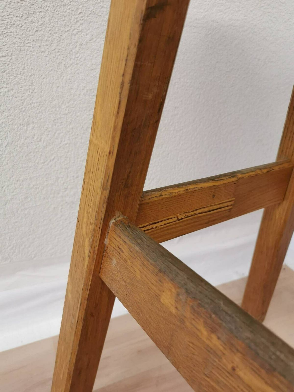 photo furniture 1 Of 1 Vintage Wooden Oak Bar Stools / Industrial High Chair For Kitchen Island / Made In Yugoslavia, 1980s / Minimalistic Japandi Bistro