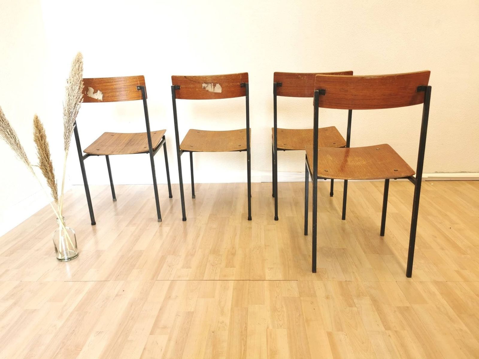 1 Of 4 Vintage Industrial Wooden Chairs / Stol Kamnik / School Chair / 1970s Yugoslavia / Designer Office Metal Chair / Bistro Restaurant photo furniture