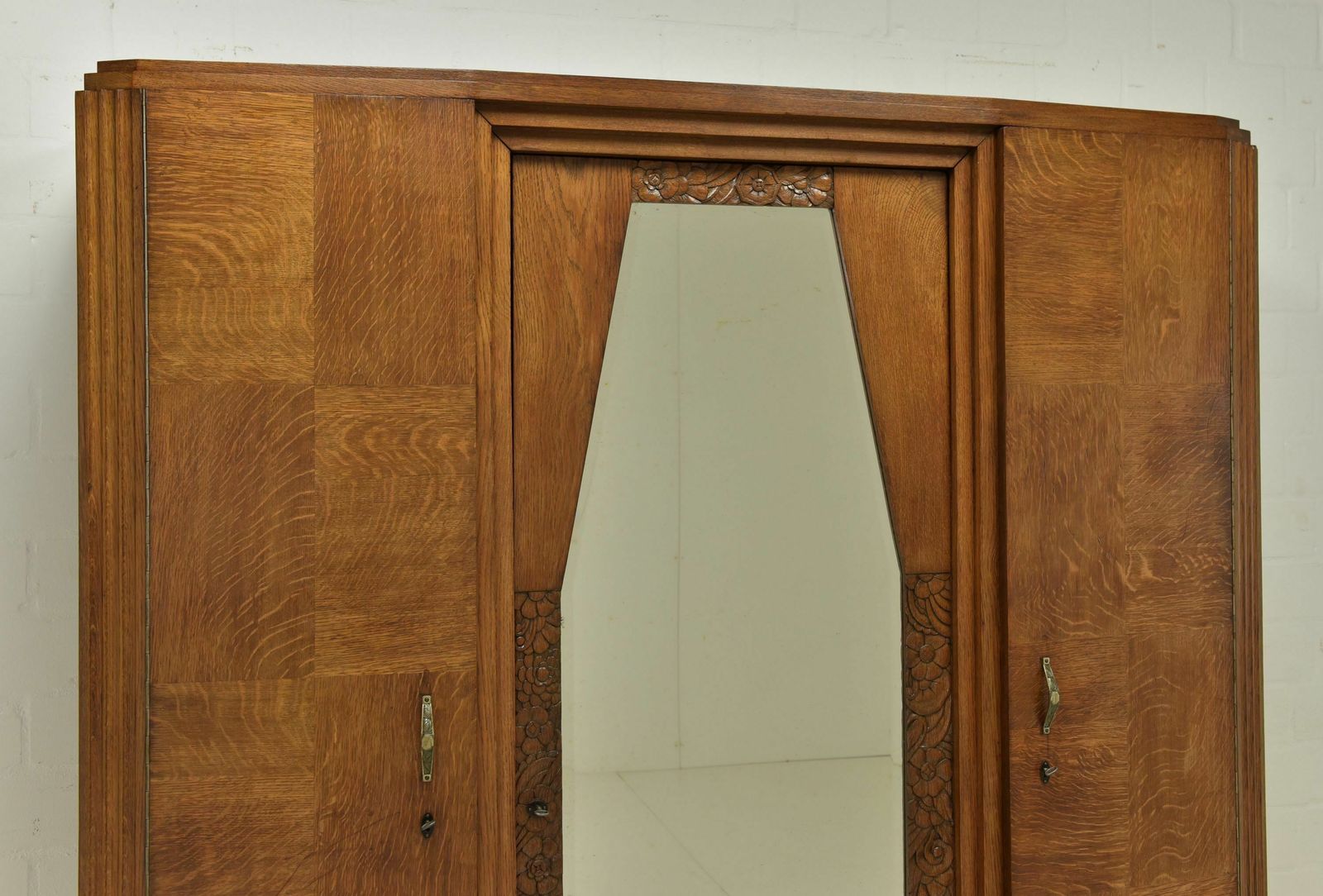 Antik! Wardrobe Restored Art Déco C. 1930 Oak Bedroom photo vintage