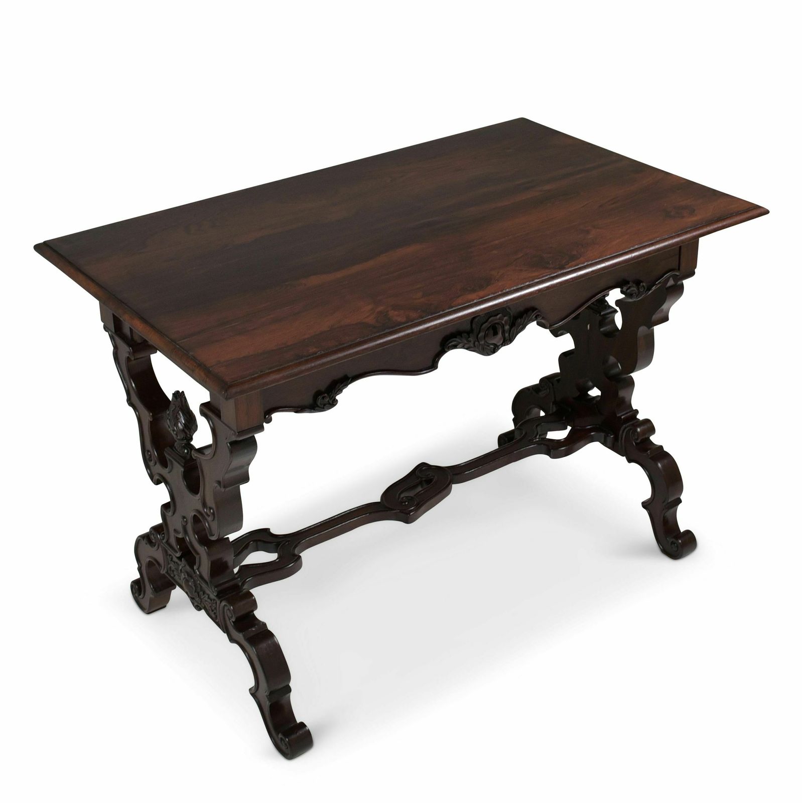 Antique! Small Desk / Side Table Restored Neo Rococo Around 1890 Rosewood