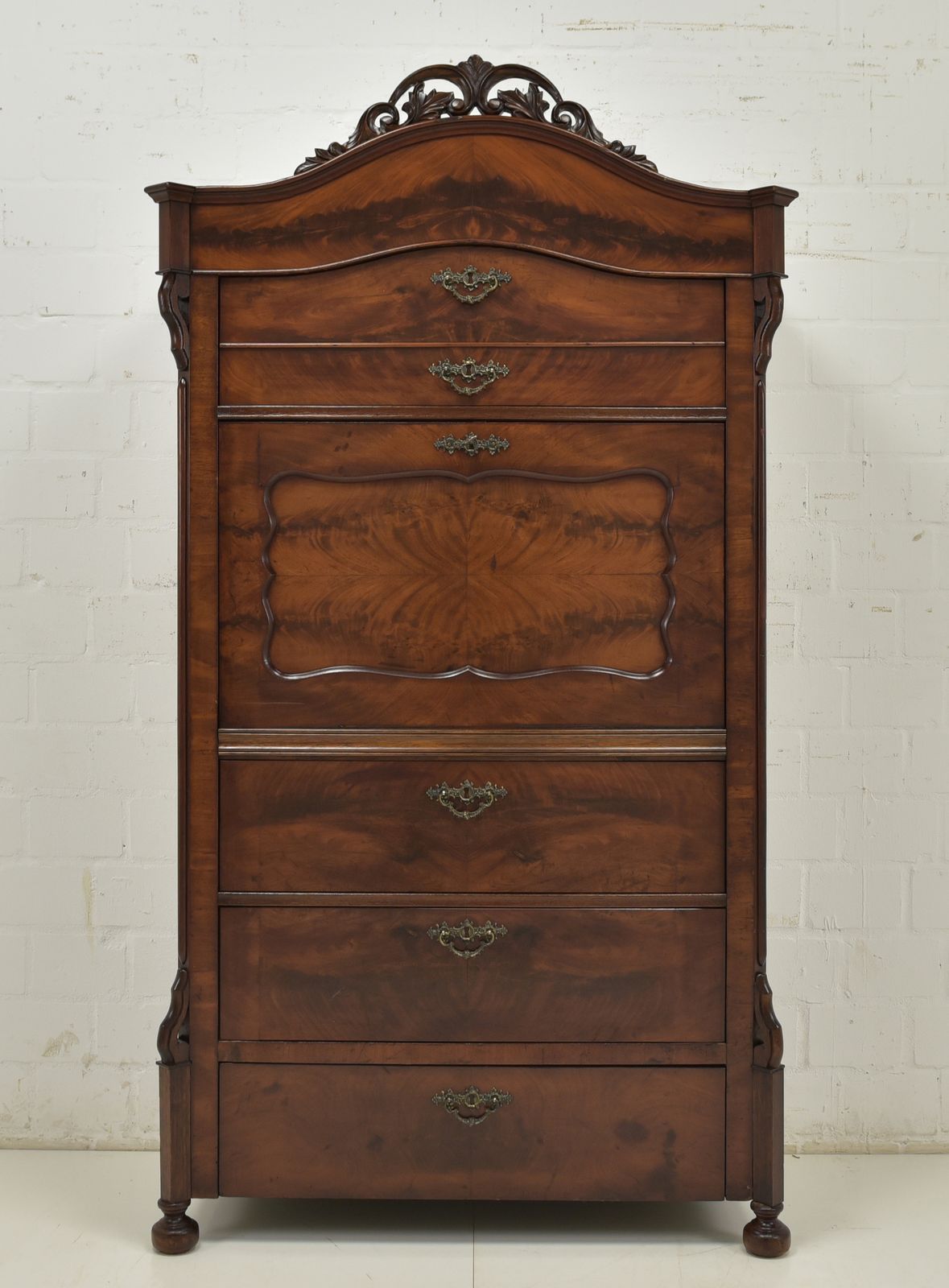 Antique! Secretary Restored Louis Philippe / Late Biedermeier Around 1880 Mahogany Cabinet Secretary photo furniture