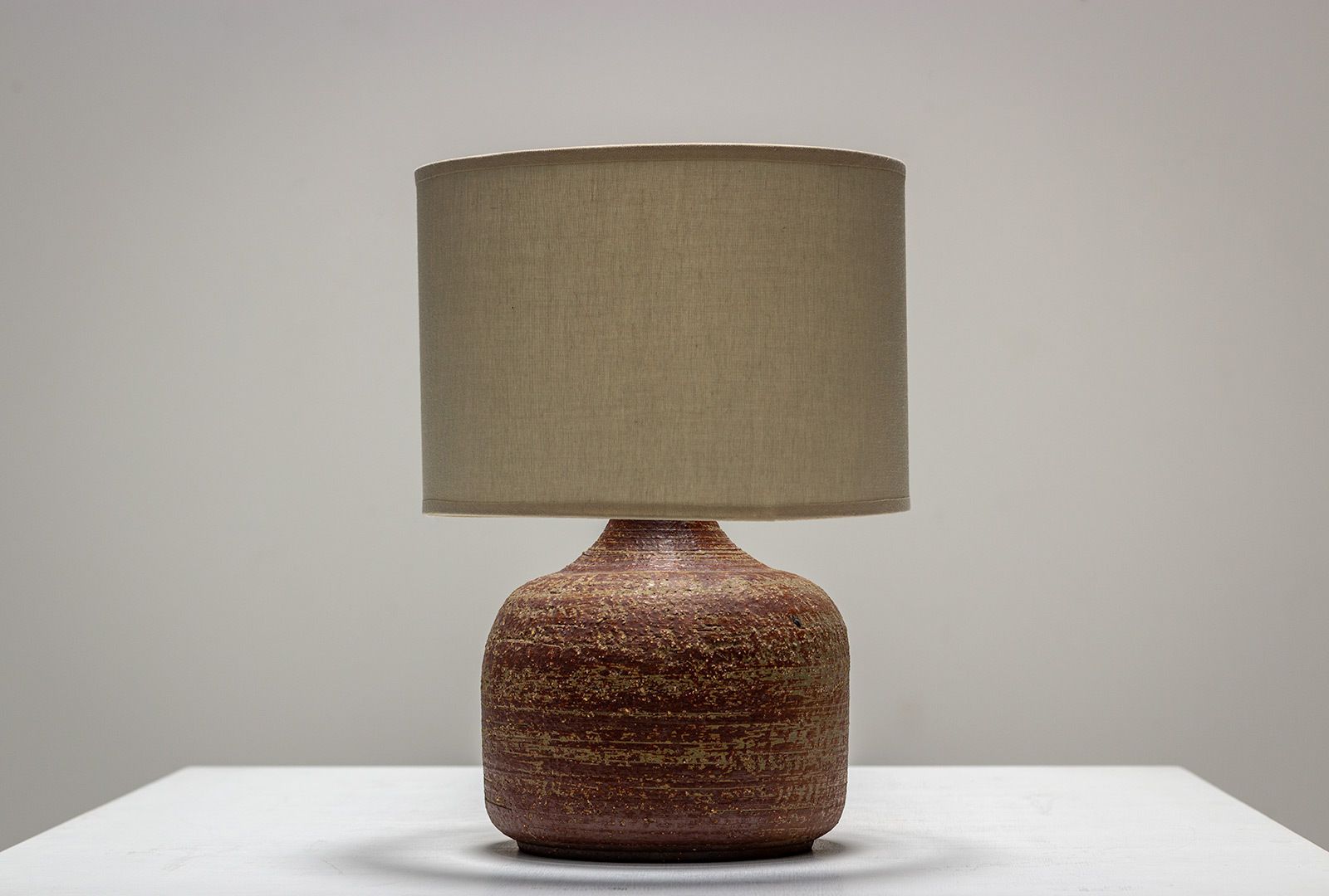 Jacques Pouchain Modernist Hand Thrown And Oxidation Firing Table Lamp, Circa 1965 photo Lighting