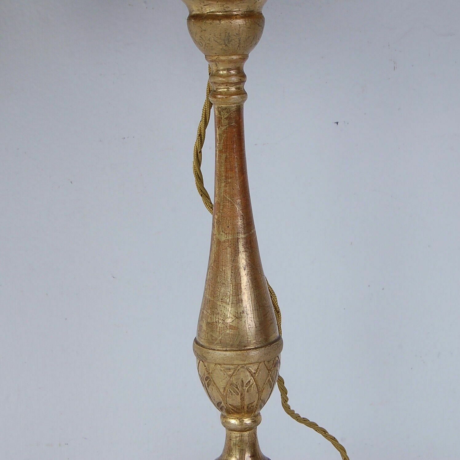 Pair Of Gold Leaf Wooden Candelabras From The Second Half Of The 19th Century, Electrified Lamps photo vinterior