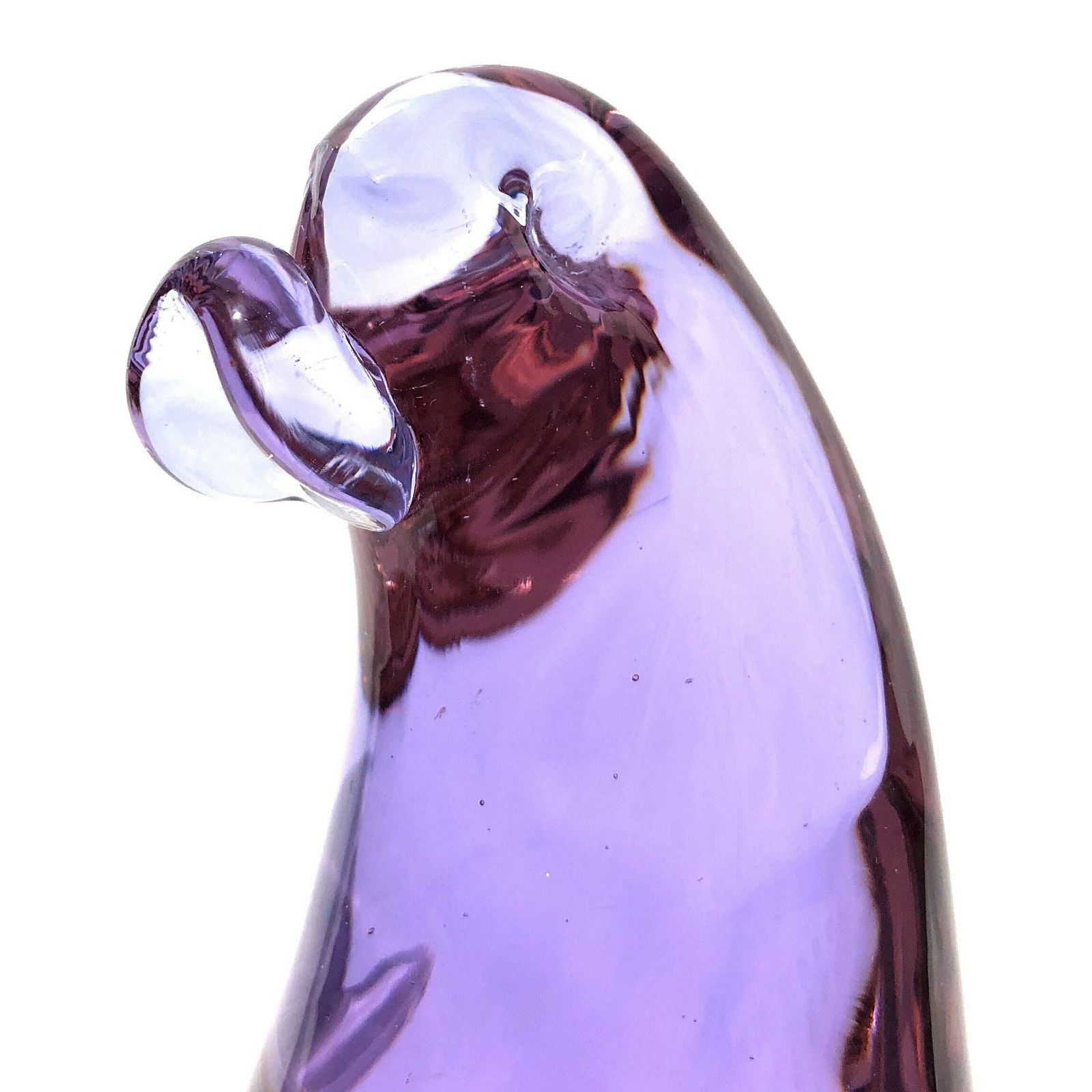 photo furniture Heavy Vintage Murano Lilac Glass Sea Lion Figurine Sculpture 1960's Italy