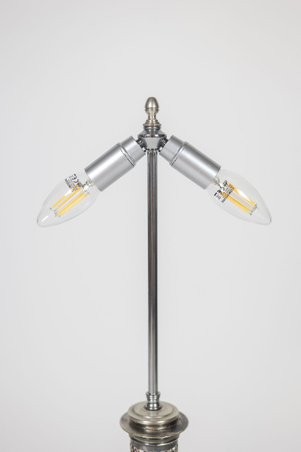 Pairs Of Lamps In Metal And Silvered Bronze. Circa 1880. photo for sale