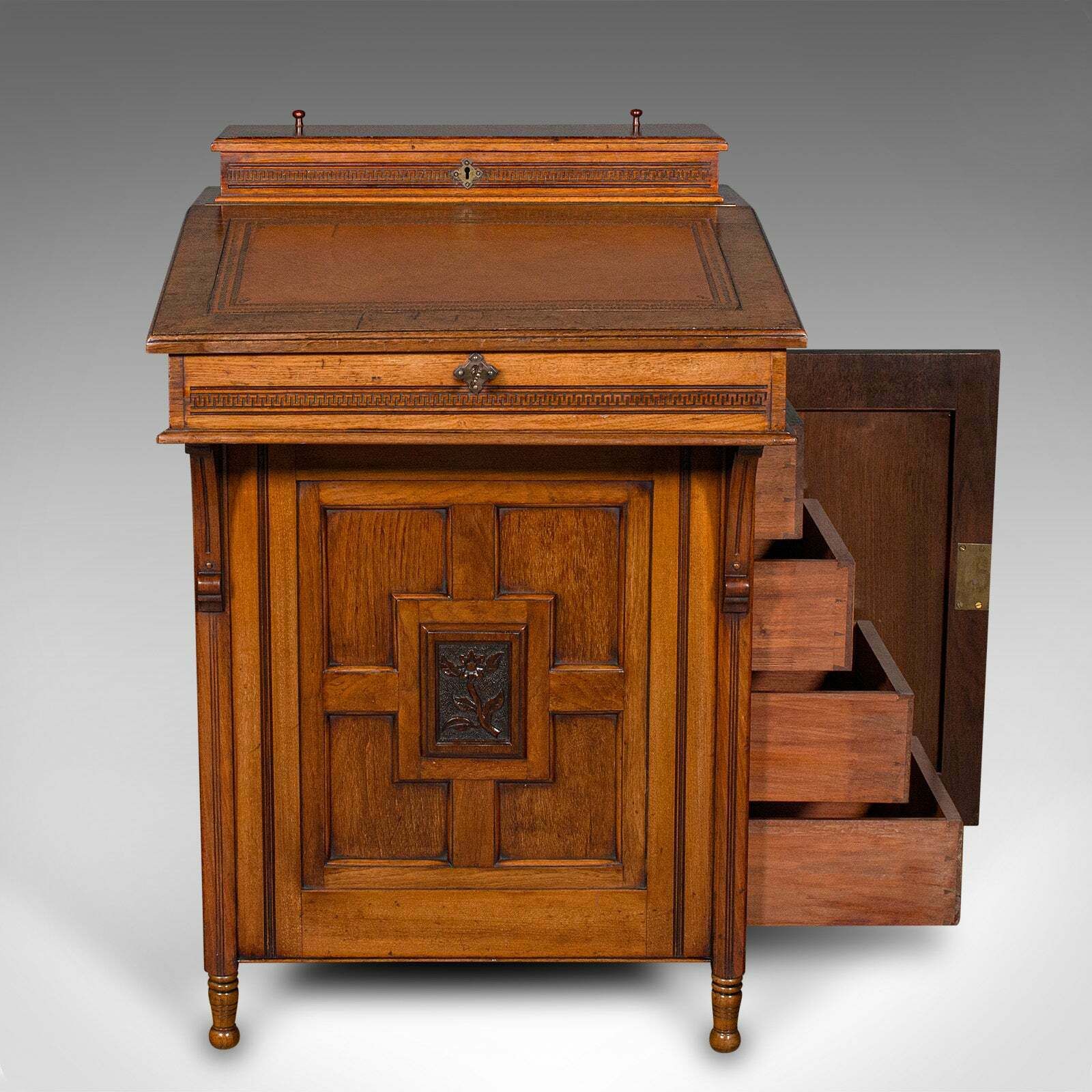 Antique Gentleman's Davenport, English, Walnut, Writing Desk Victorian, C.1880 photo for sale