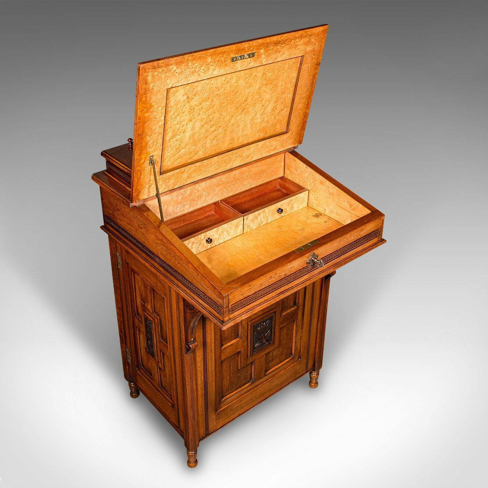 Antique Gentleman's Davenport, English, Walnut, Writing Desk Victorian, C.1880 photo vintage