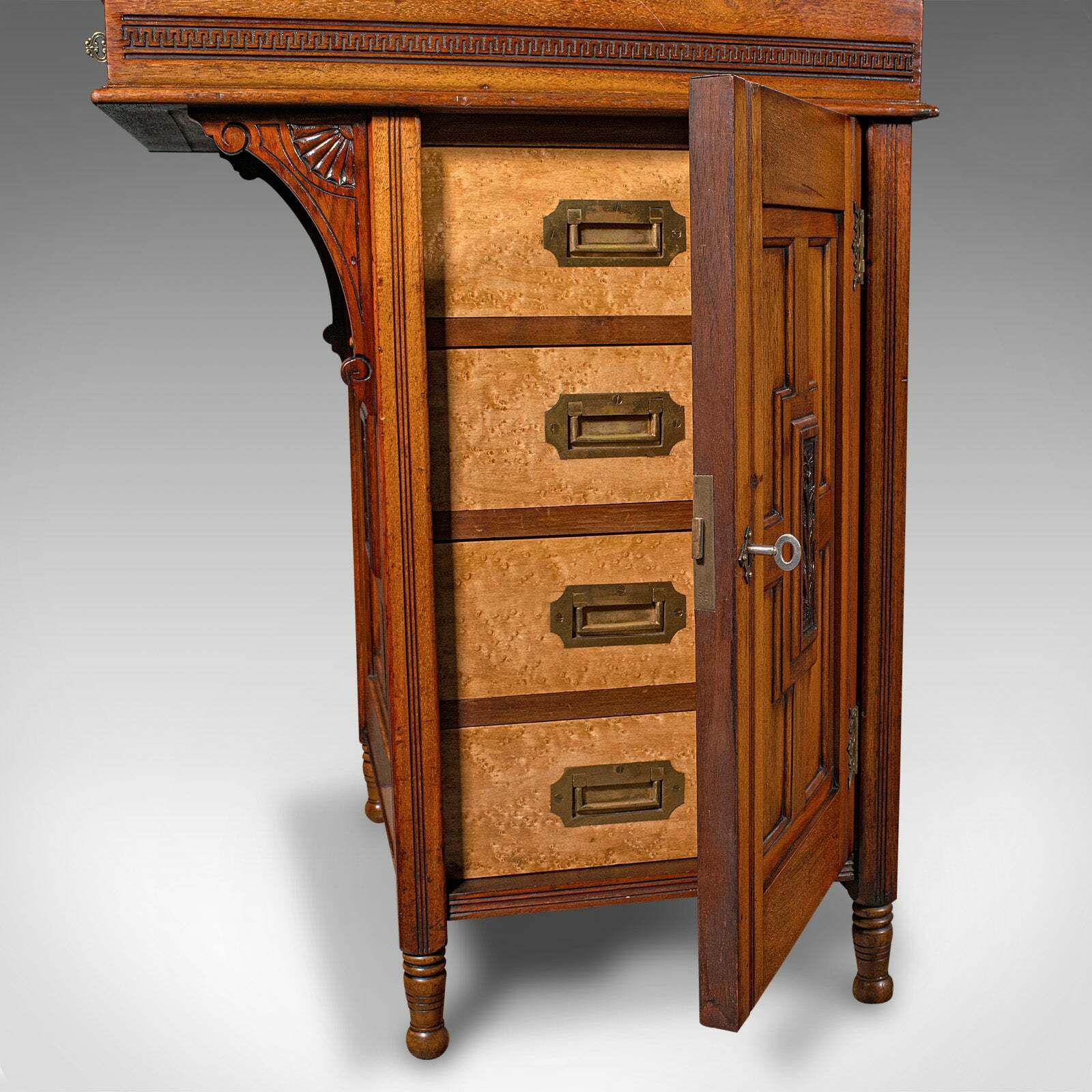 1695.0 Antique Gentleman's Davenport, English, Walnut, Writing Desk Victorian, C.1880 photo