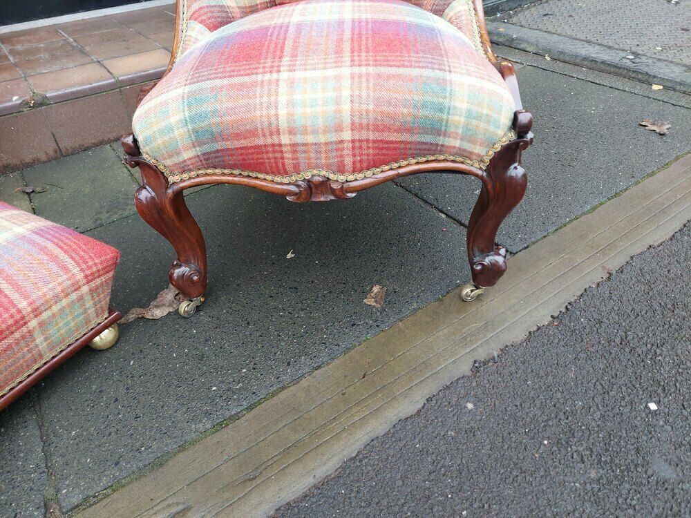 Victorian Rosewood And Mahogany Chair And Stool photo furniture