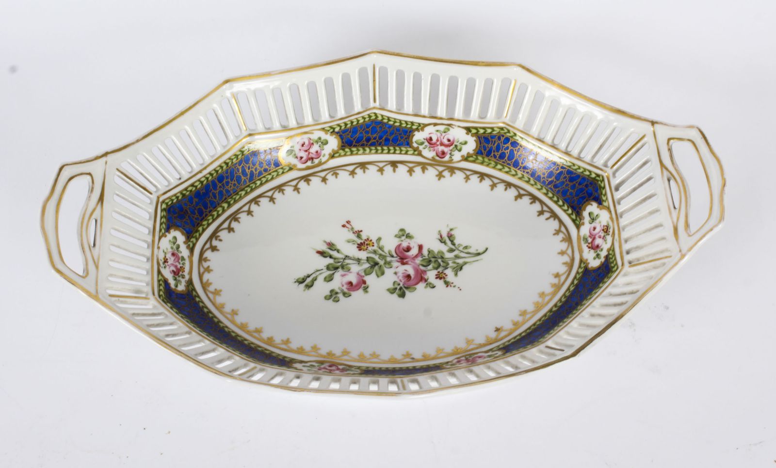 Antique French Sevres Oval Porcelain Dish Late 19th Century photo furniture