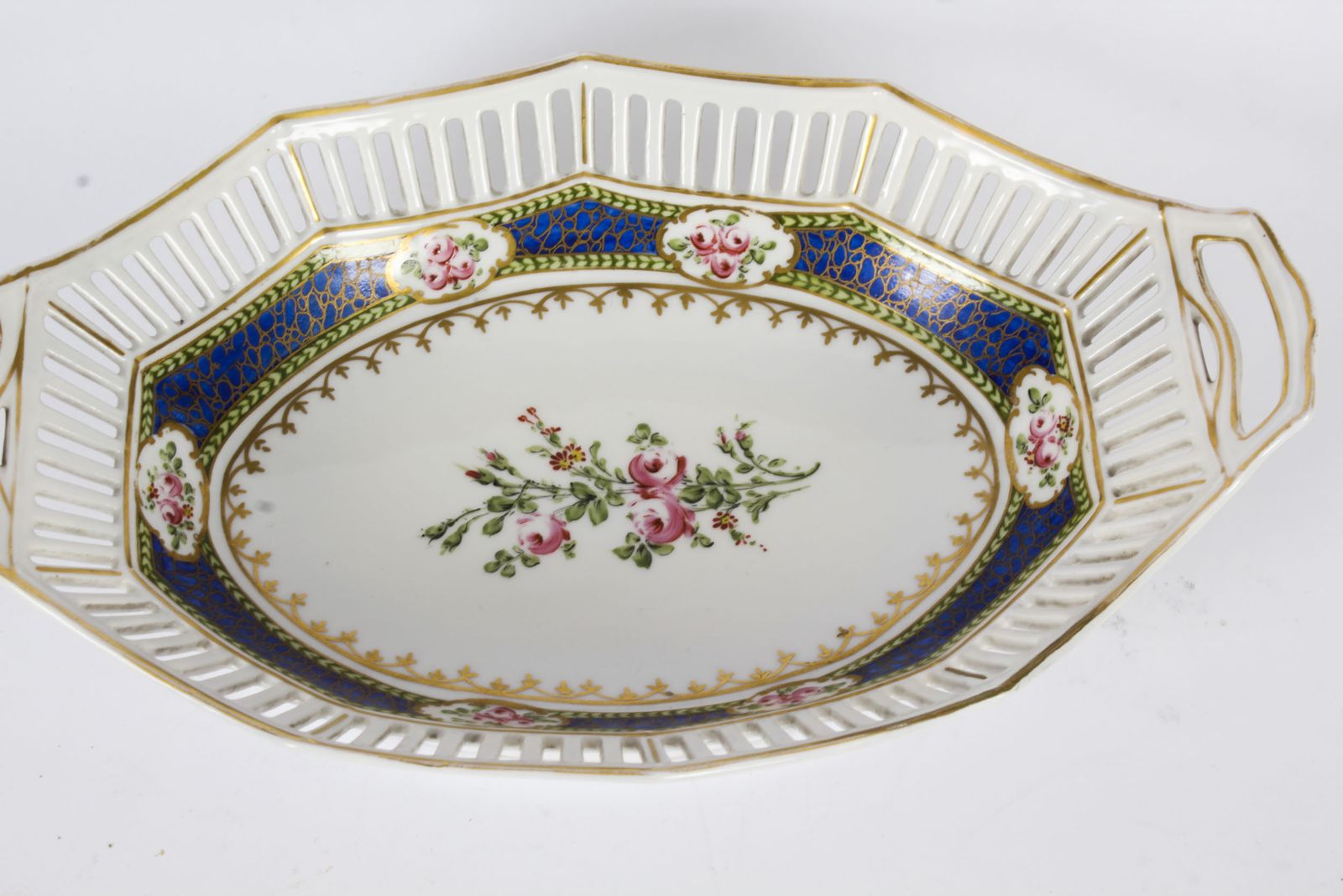 Antique French Sevres Oval Porcelain Dish Late 19th Century photo for sale