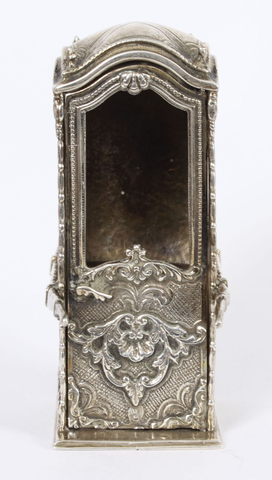 photo furniture Antique French Silver Miniature Sedan Chair 19th C