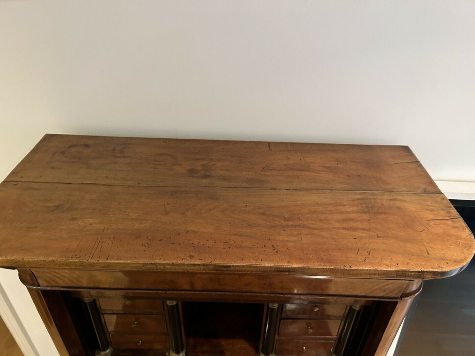 A 19th Century Biedermeier Style Walnut Secretaire Bureau, The Fall Front Opening To Fitted Interior photo for sale