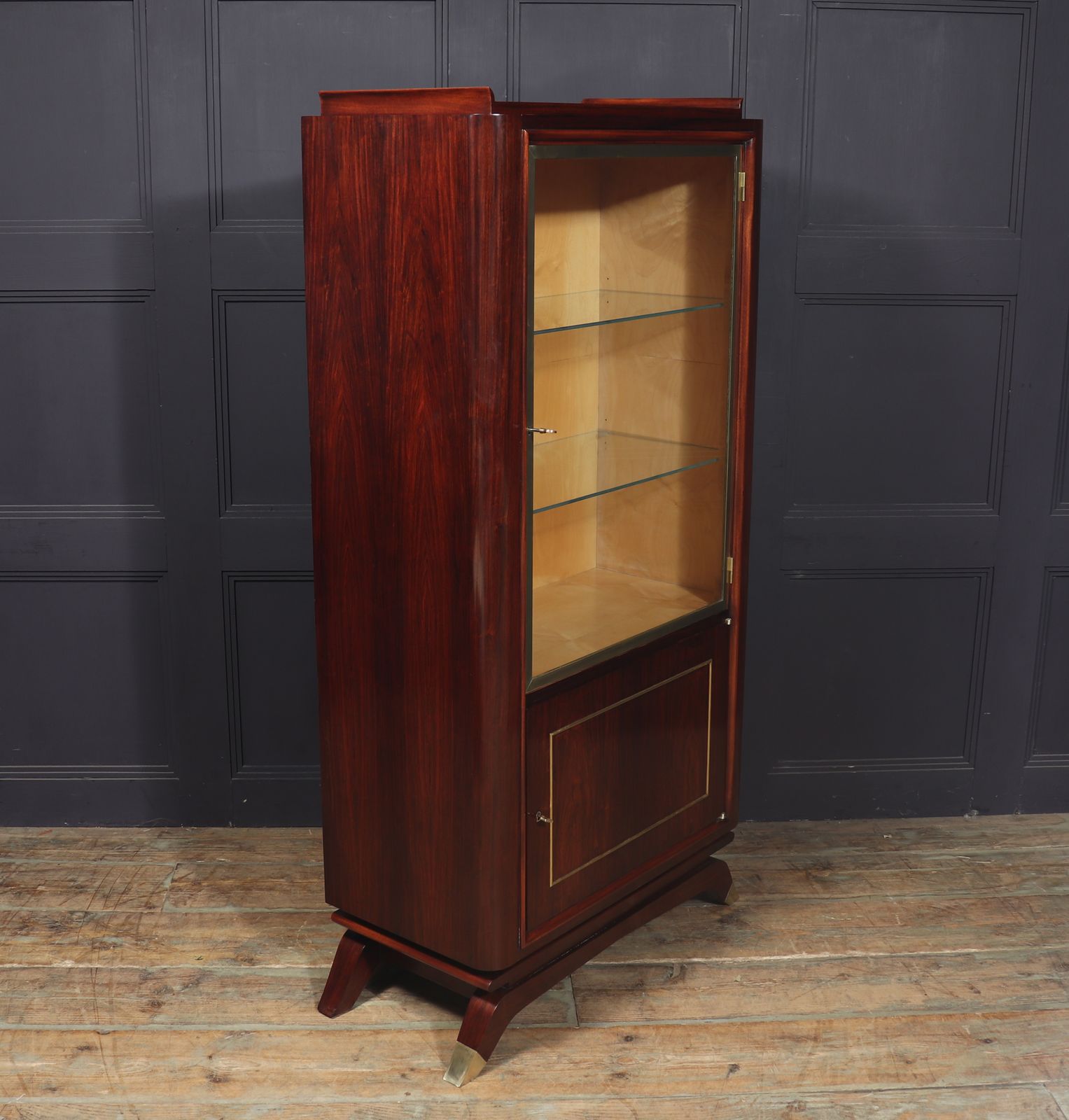 photo vinterior French Art Deco Display Cabinet In Rosewood