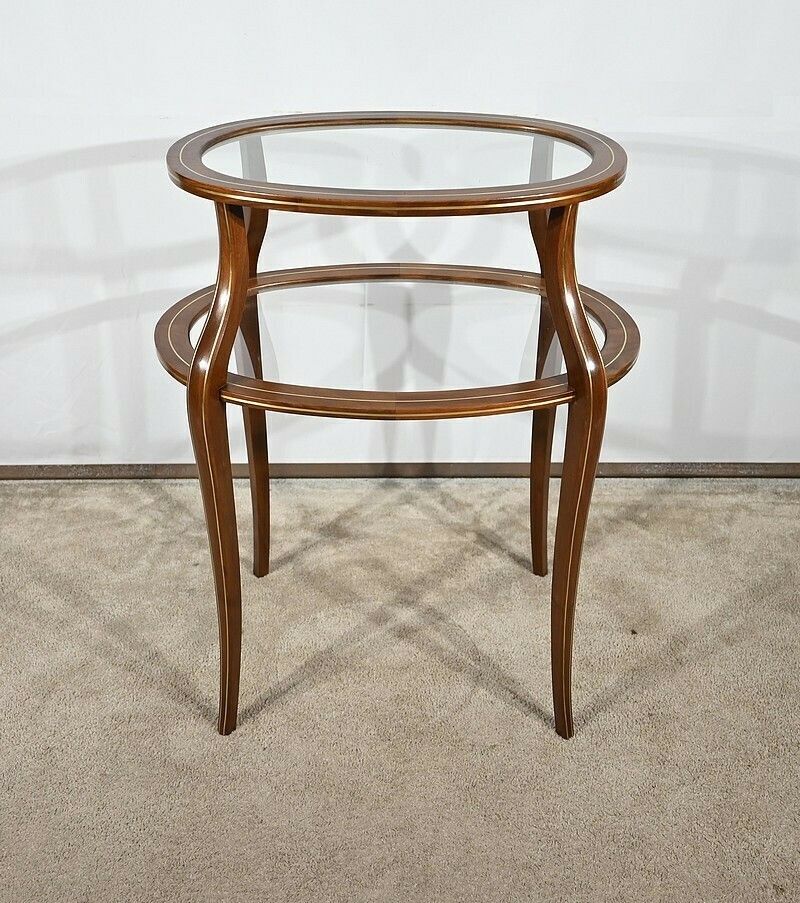 Serving Table In Solid Mahogany, Louis XV / Louis XVI Transition Style – 2nd Part 19th