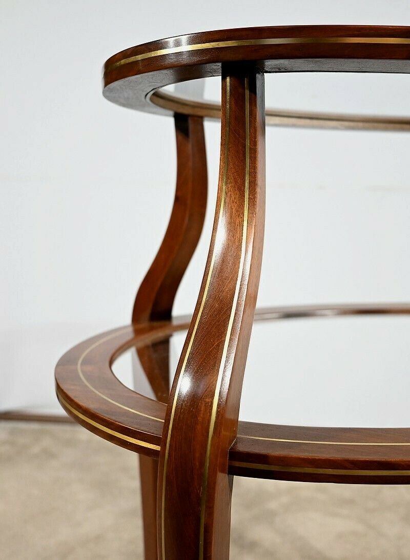 Serving Table In Solid Mahogany, Louis XV / Louis XVI Transition Style – 2nd Part 19th photo vintage