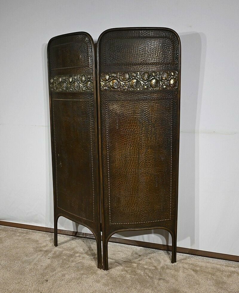 Screen In Aged Brass, Art Nouveau – 1900 photo for sale