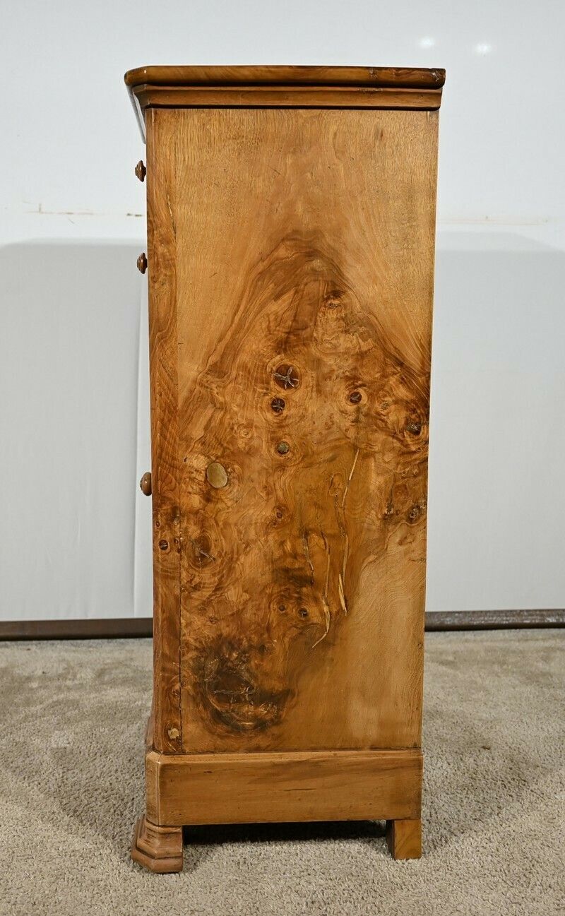 photo vinterior Tall Narrow Ash Burl Cabinet – Late 19th Century