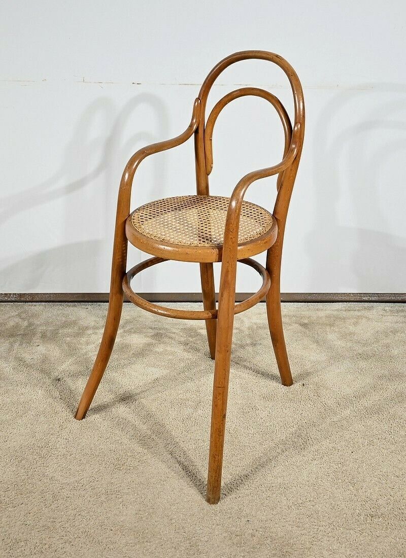 Children's High Chair In Curved Beech, Stamped Thonet   Early 20th Century photo furniture