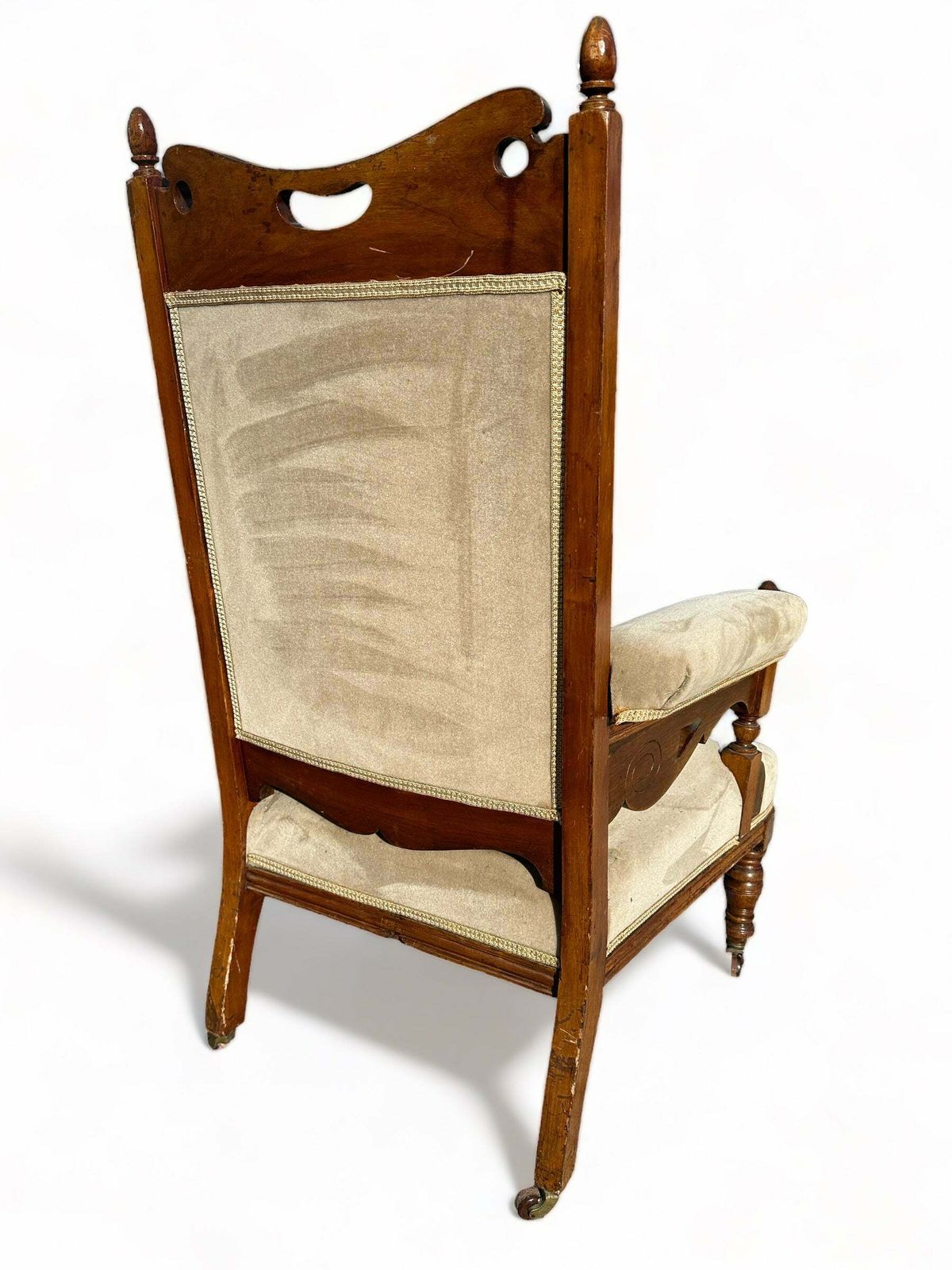 Rare Pair Of Antique Hand Carved Walnut “Jas Shoolbred” Armchairs As Featured In The 1881 Furniture Gazette & Featured At The Powerhouse photo Furniture