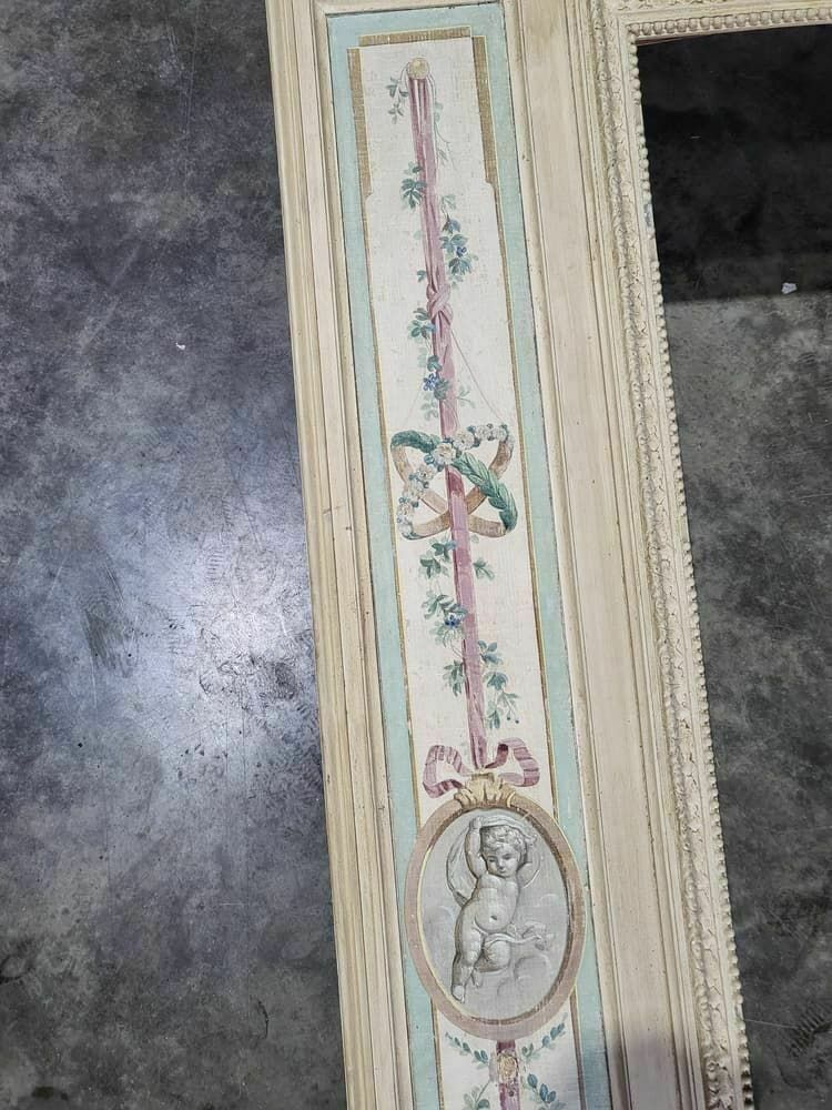 20thc Very  H French Painted Room Panel Mirror Door Frame photo Home Fixtures