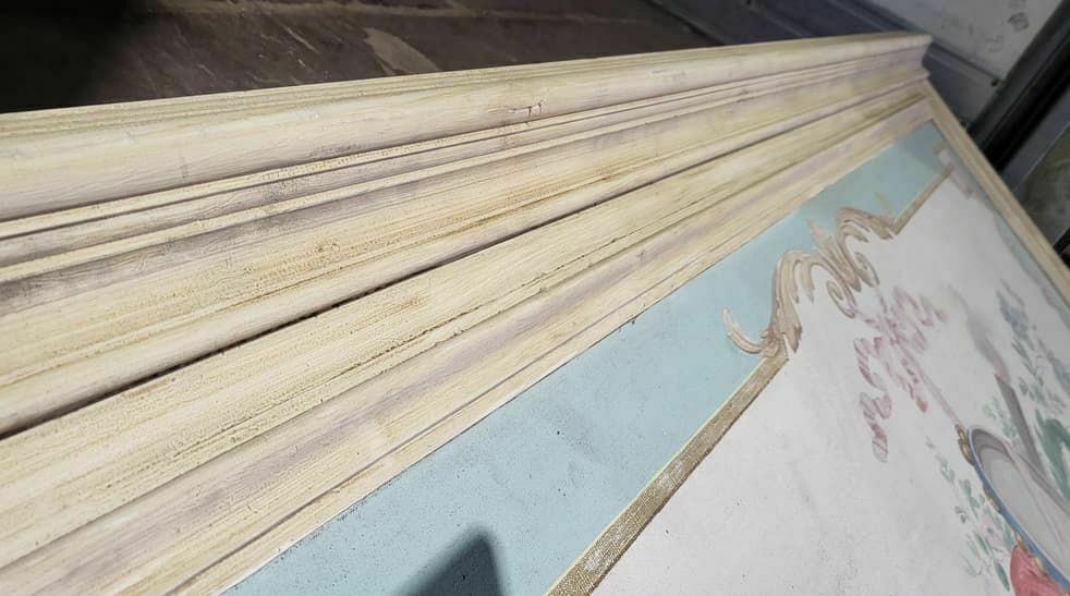photo for sale 20thc Very Large 10' 5" H French Painted Room Panel Door Frame Fire Surround