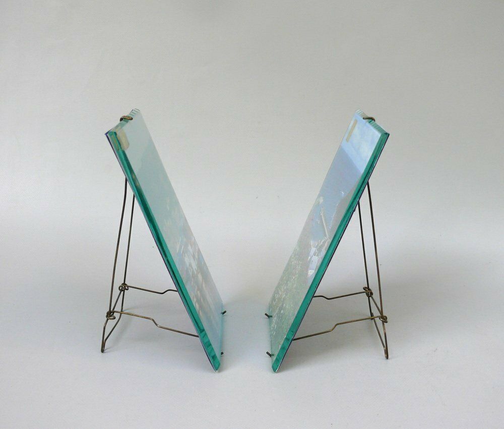 Large Art Nouveau Faceted Glass Panes, Germany, 1890s, Set Of 2 photo vinterior