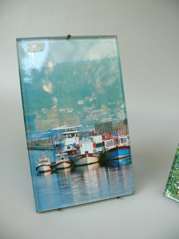 Large Art Nouveau Faceted Glass Panes, Germany, 1890s, Set Of 2 photo vintage