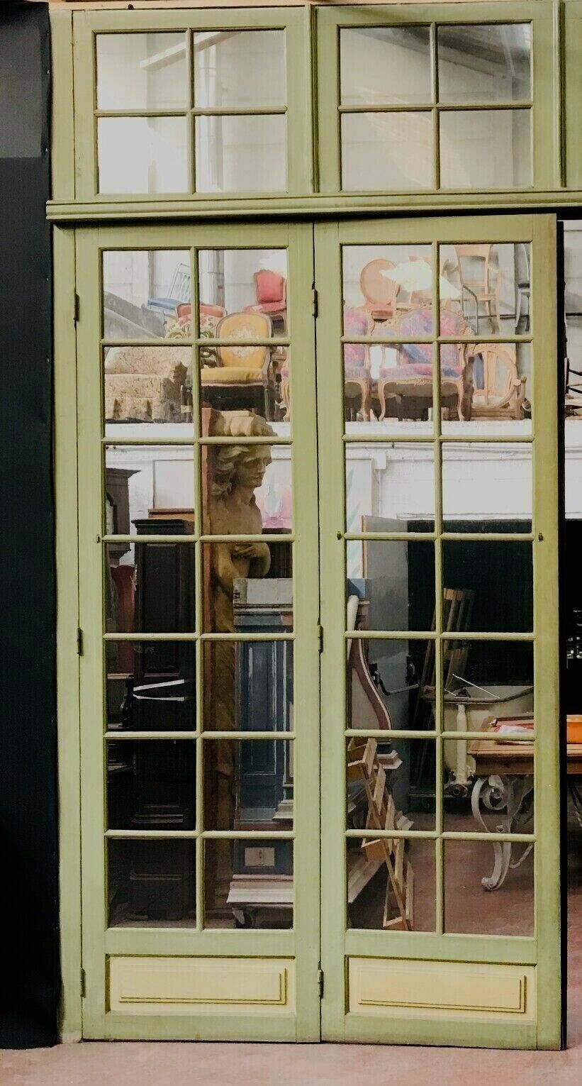 Four Partition Doors With Small Panes In 19th Century Patinated Wood photo furniture
