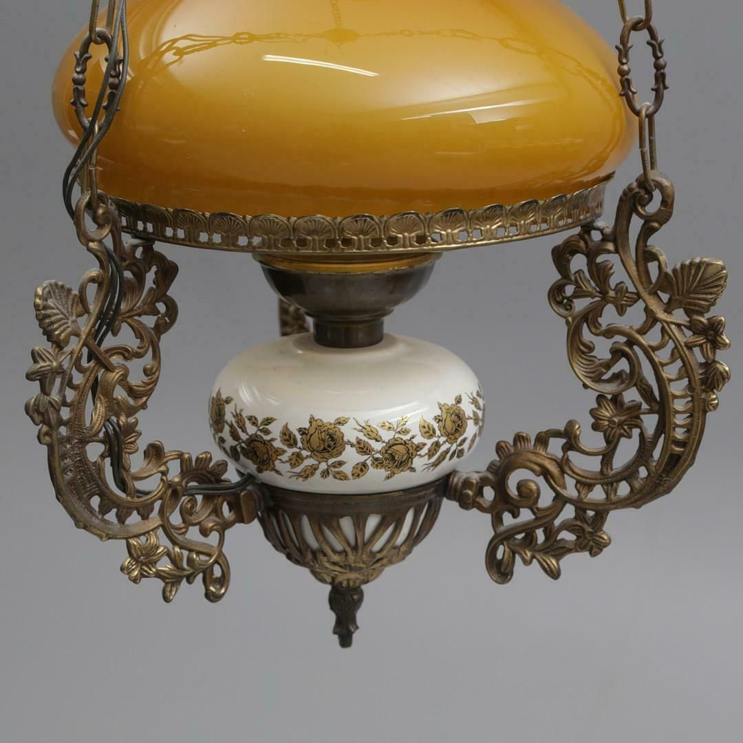 Antique Golden Ceiling Lamp, Pendant Light Long Art Deco Chandelier 50's photo furniture