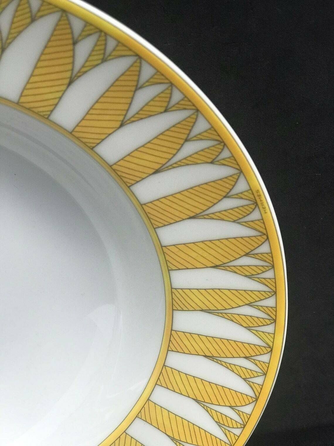 Hermes Plates Set Of 2 Soleil D Hermes Pasta/Soup /Risotto Plate Dish Signed Wedding Gift Yellow Table Luxury Gift Wedding Gift photo furniture