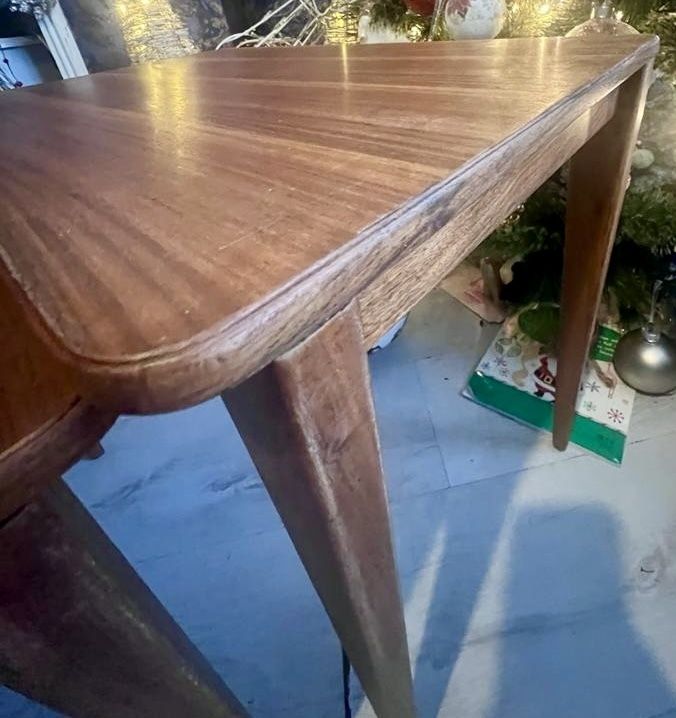 Mid Century Walnut & Teak Nest Of Three Tables Vintage . 1950's photo for sale