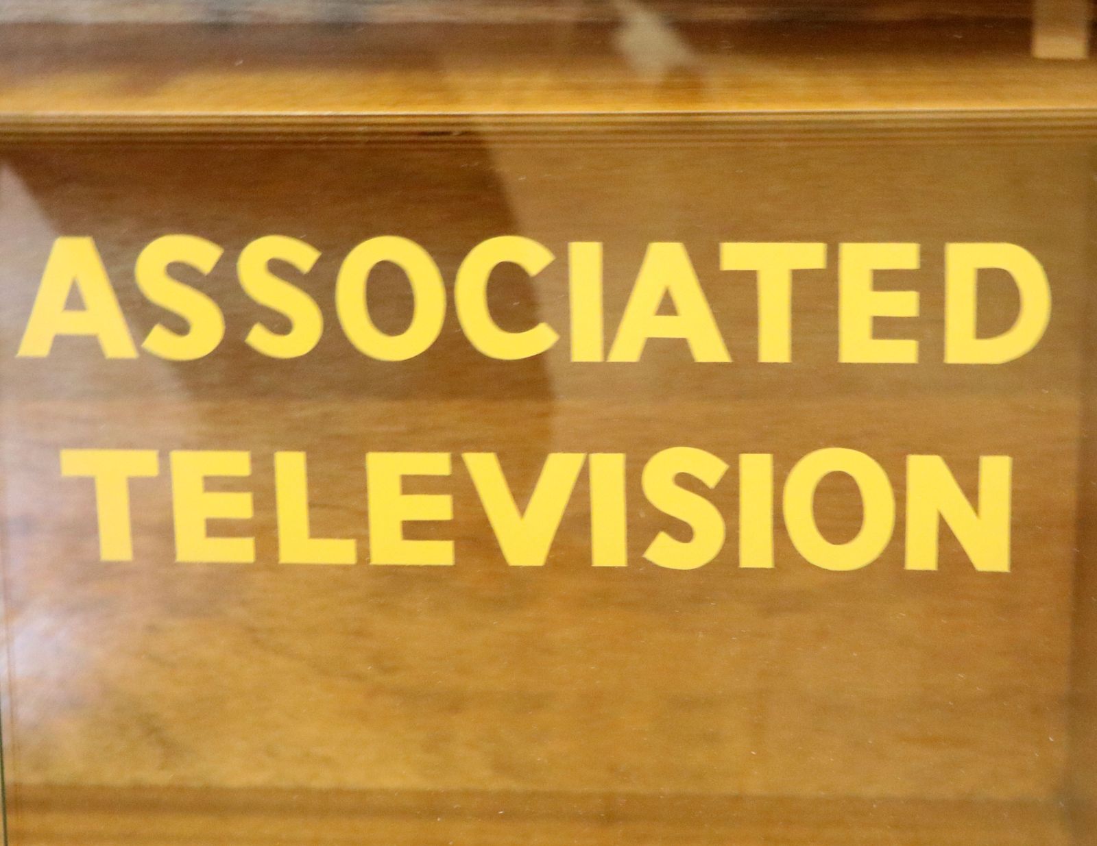 A Wonderful Quality Mid Century Mahogany Veneered Cabinet, Sign Written For Associated Television. photo buy