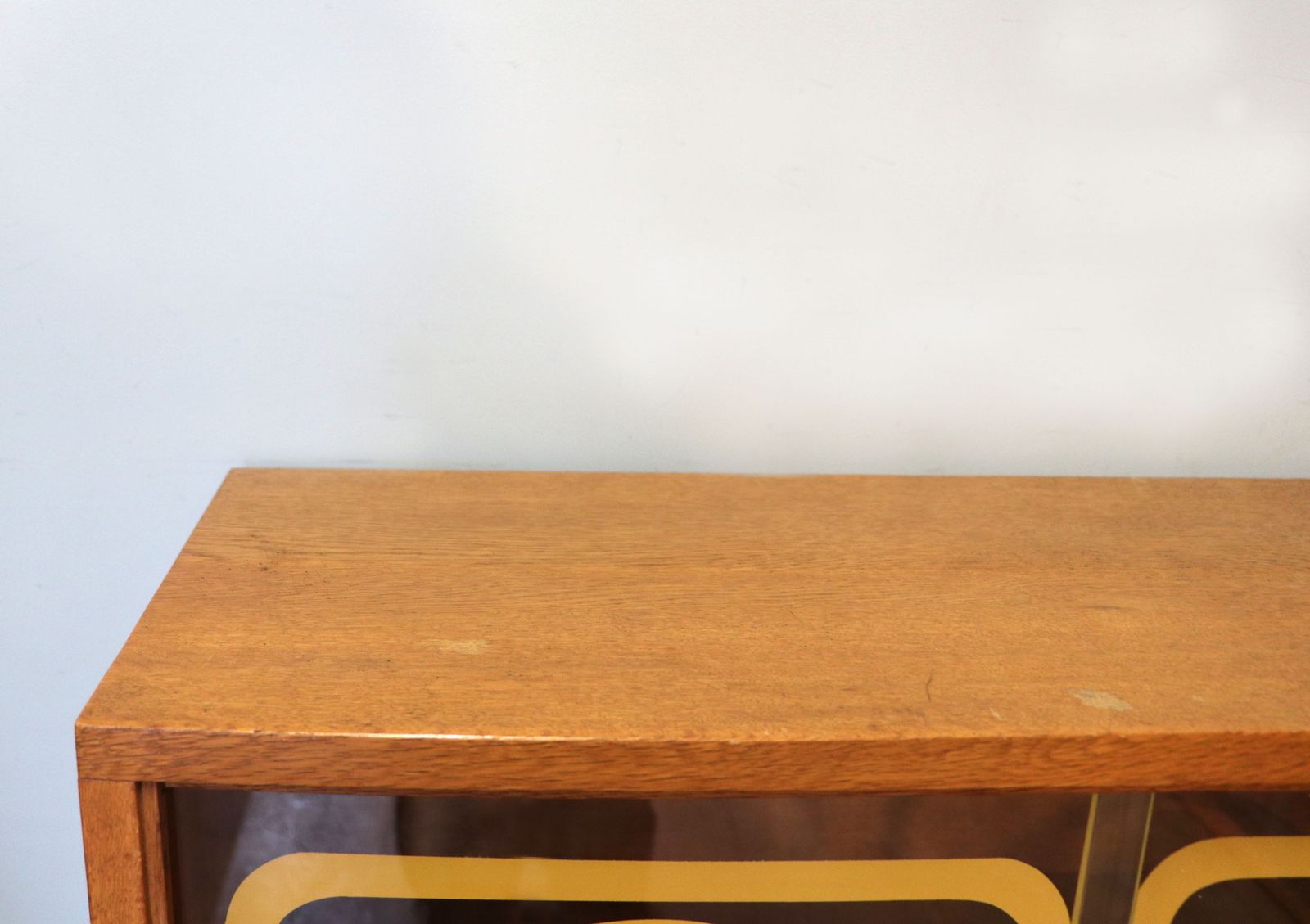 A Mid Century Oak Bookcase Cabinet, Later Sign Written For Associated Television. photo 695.0