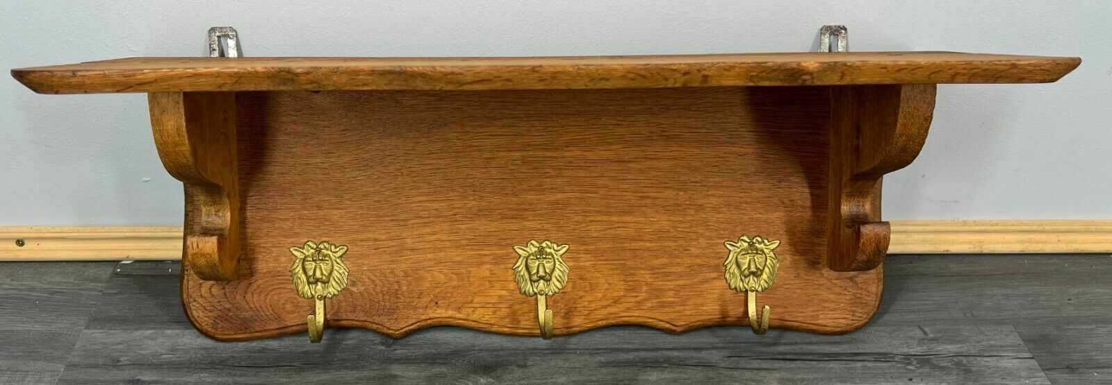 French Antique Solid French 3 Hook Ornate Carved Coat Plate Rack (Lot 2624) photo furniture
