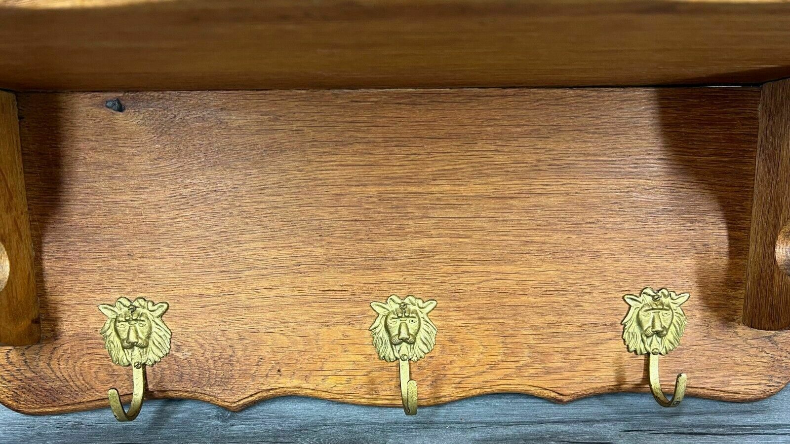French Antique Solid French 3 Hook Ornate Carved Coat Plate Rack (Lot 2624) photo for sale