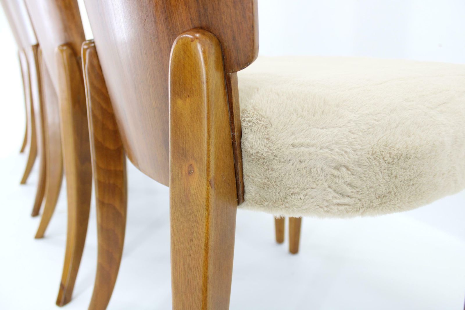 Furniture 1950s Jindrich Halabala Dining Chairs H 214 For Up Závody, Set Of 4 photo