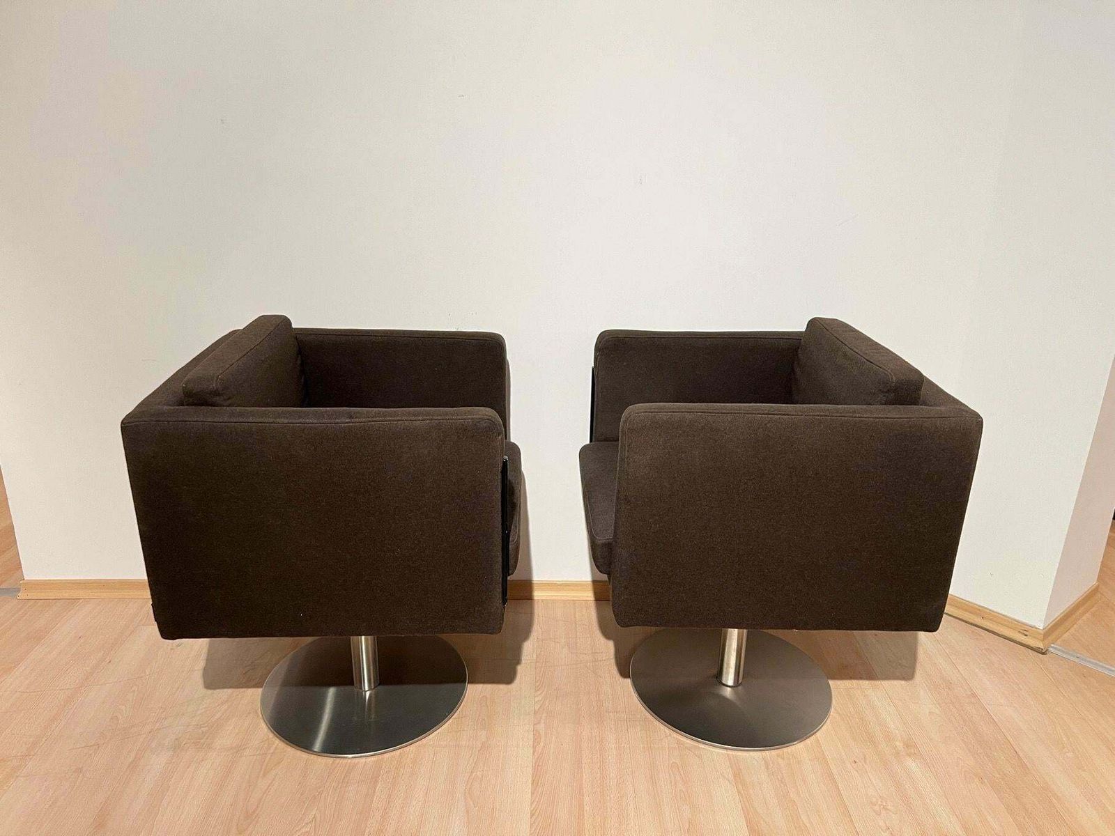 Pair Of Cubic Swivel Chairs With Tableau By Lensvelt, Netherlands, Early 21st C. photo Furniture