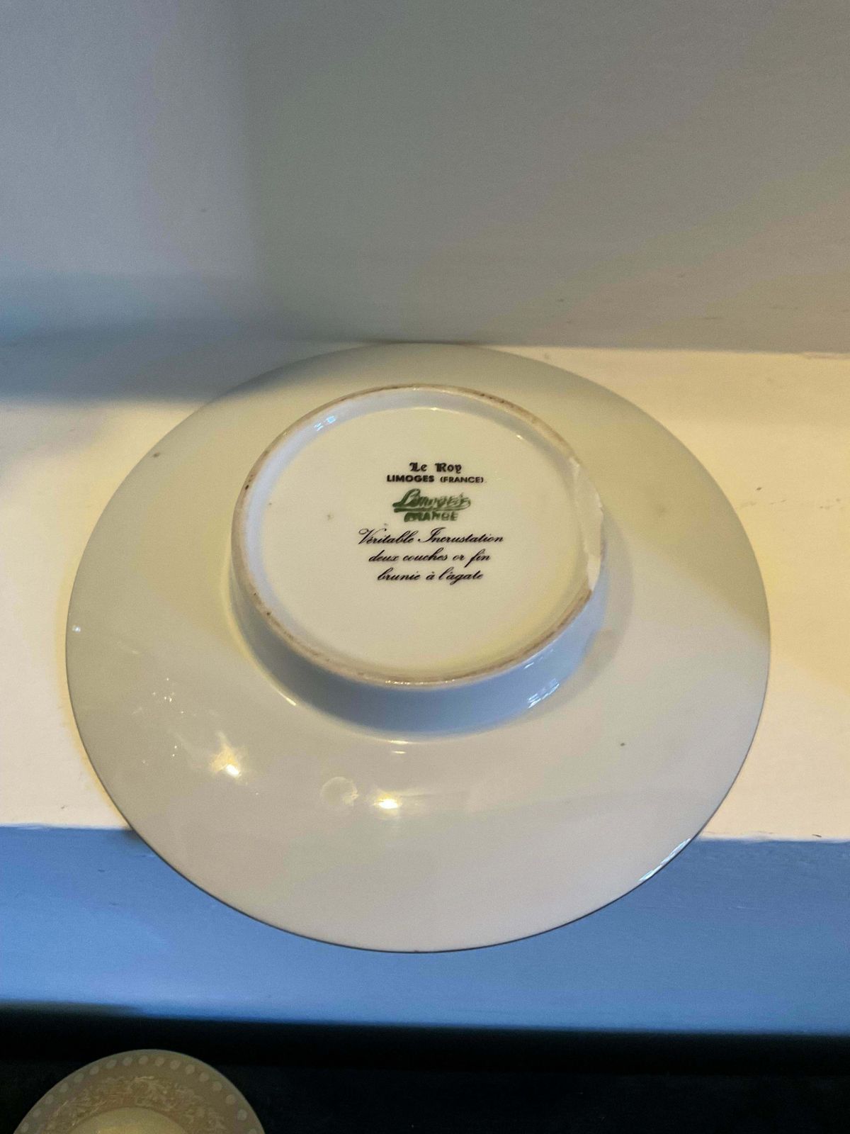 Limoges Porcelain   Container With 2 Handles, Lid And Plate , Gold Glaze photo 663.0
