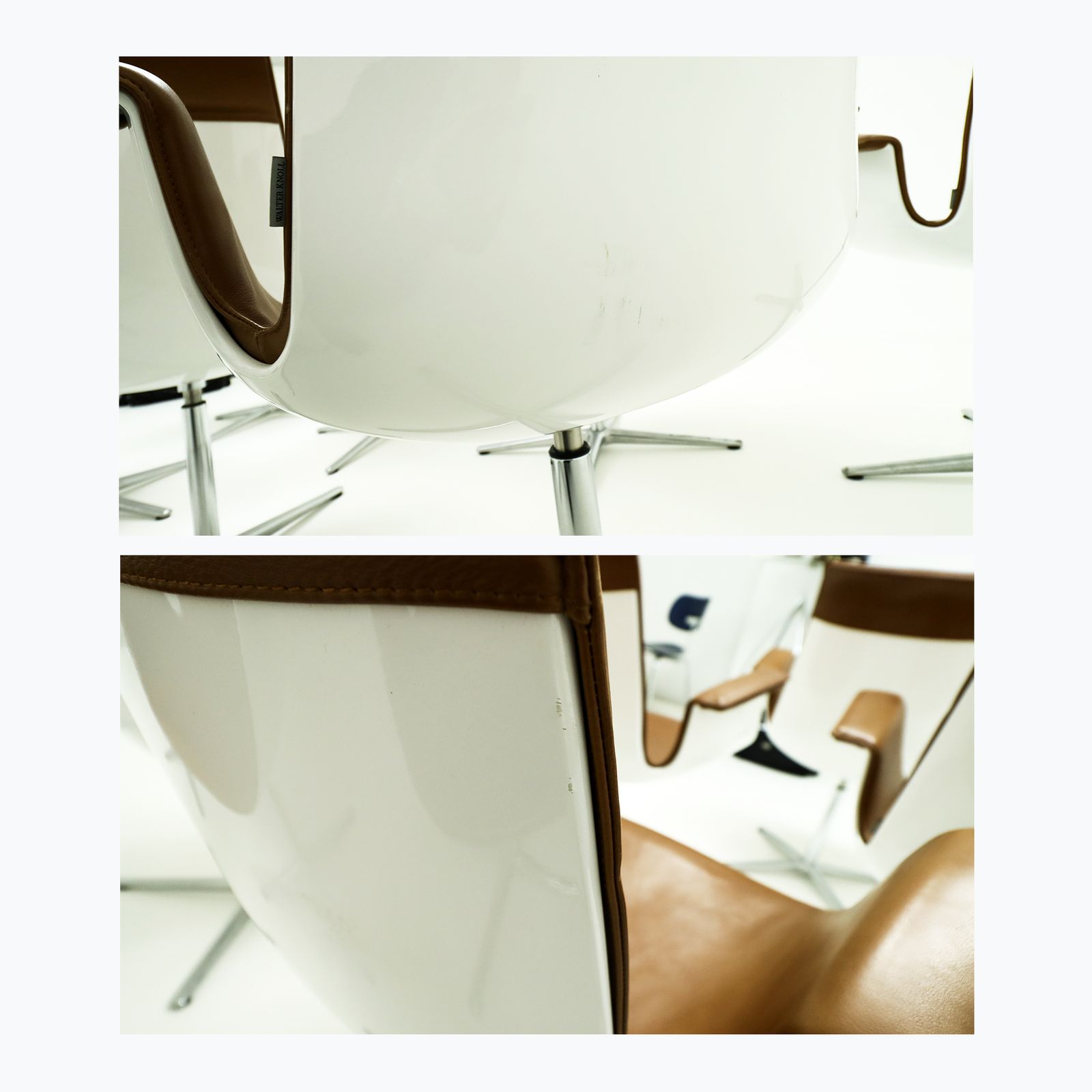 photo vinterior Set Of 10 Preben Fabricius And Jorgen Kastlhom Cognac Leather Fk 6728 High Back Armchairs For Walter Knoll